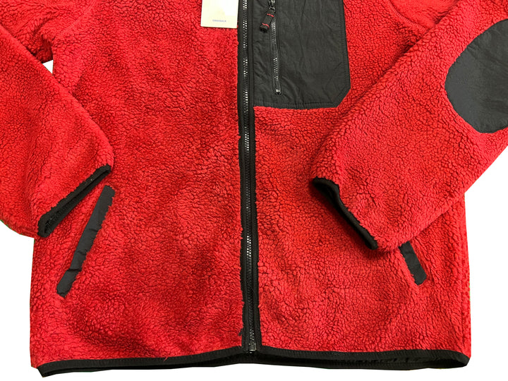 Jack & Jones Men's Red Jacket Authentic Sherpa Teddy Fleece (S02)