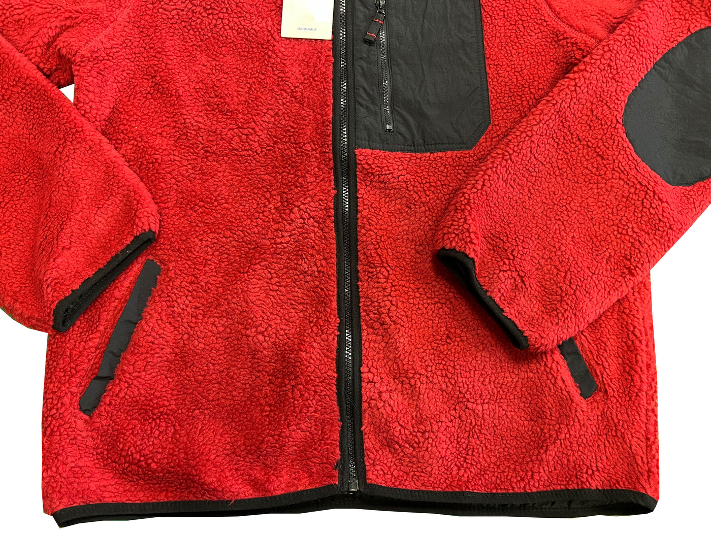 Jack & Jones Men's Red Jacket Authentic Sherpa Teddy Fleece (S02)