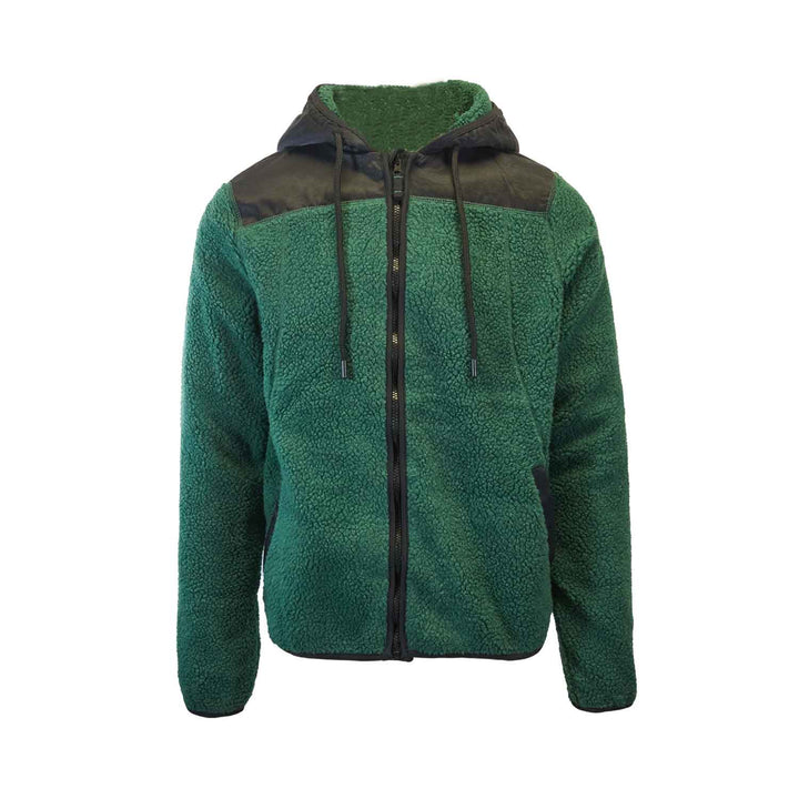 Jack & Jones Men's Green Jacket Authentic Sherpa Teddy Fleece (S03)