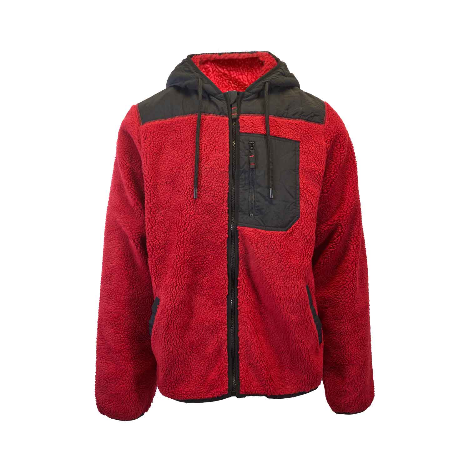 Jack & Jones Men's Red Jacket Authentic Sherpa Teddy Fleece (S02