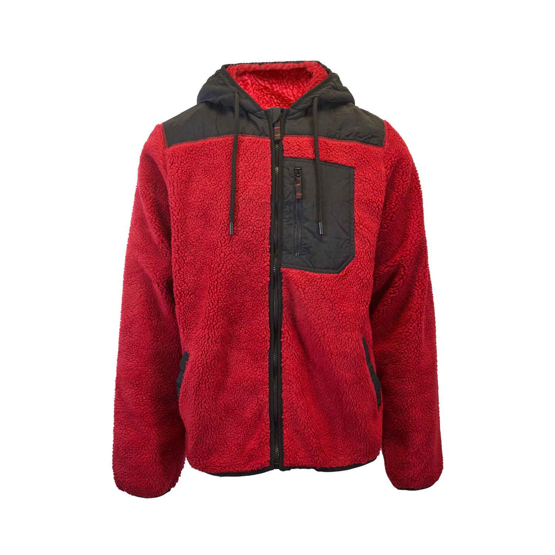 Jack & Jones Men's Red Jacket Authentic Sherpa Teddy Fleece (S02)