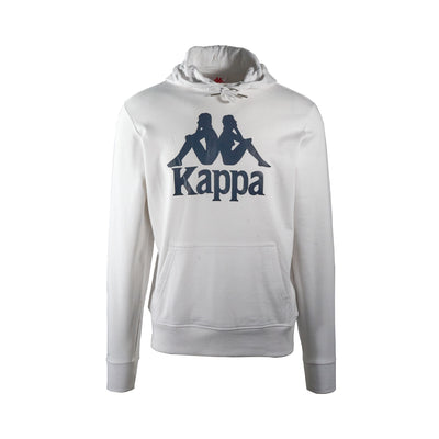 Kappa Men's White Hoodie Taino Hooded Logo Print Sweatshirt (S04)