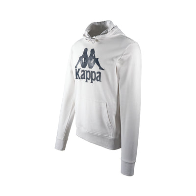 Kappa Men's White Hoodie Taino Hooded Logo Print Sweatshirt (S04)