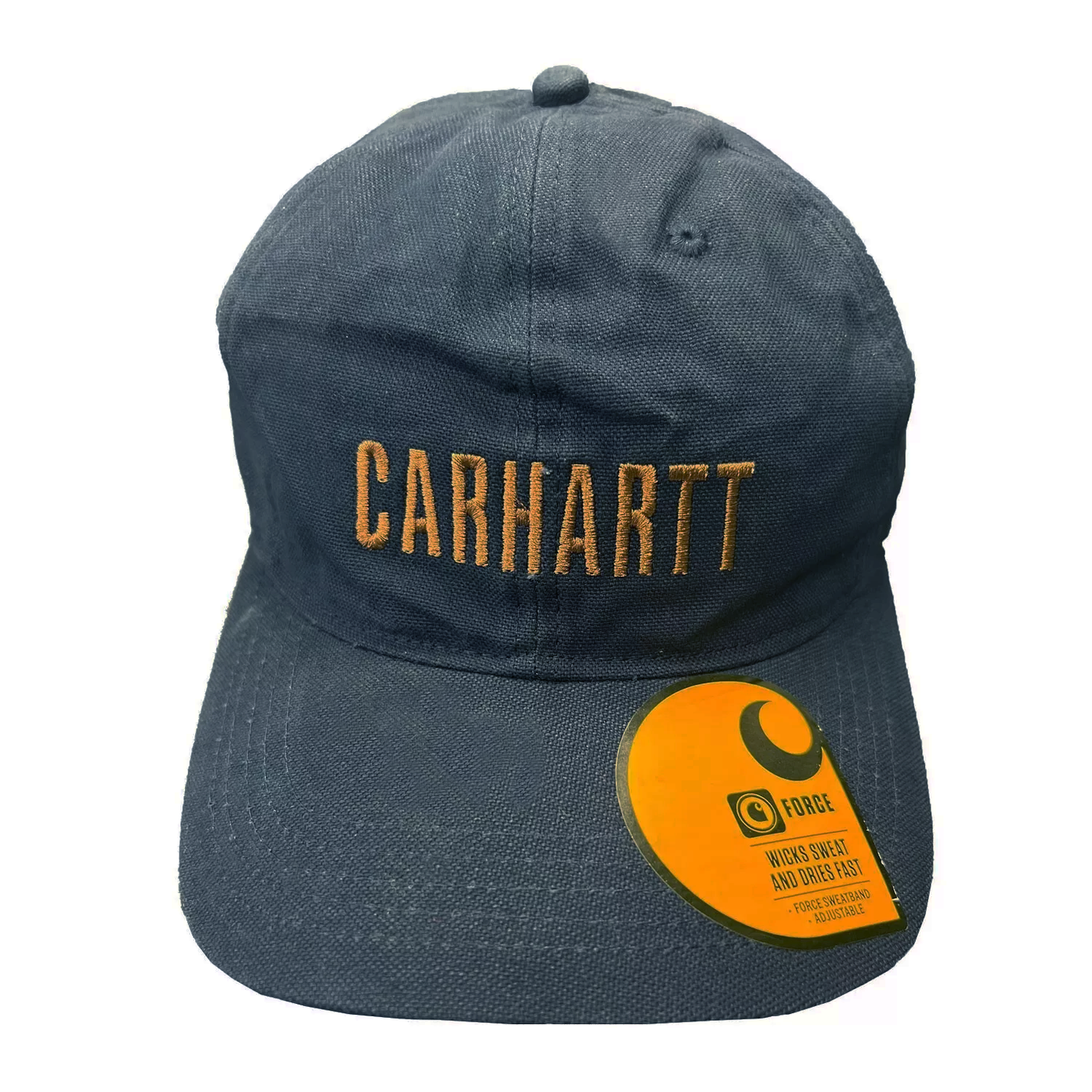 Carhartt Navy & Brown Canvas Cap FastDry Comfort Block Letters (S10)