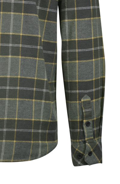 O'Neill Men's Olive Plaid Redmond Stretch L/S Flannel Shirt (S03)