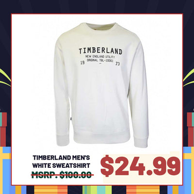 Timberland Men's Sweatshirt White New England Utility L/S Sweatshirt (S03)