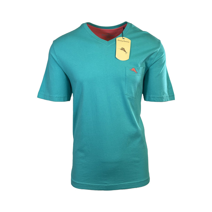 Tommy Bahama Men's Ming Jade T-Shirt V-Neck Bali Skyline Pink Logo Tee (S50)