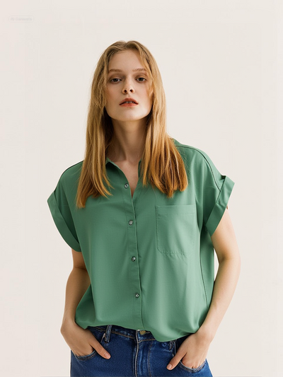 Tommy Bahama Women's DK Jade Shirt Kauai Hybrid Camp Tencel (S01)