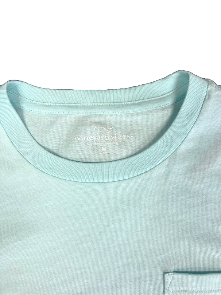 Vineyard Vines Youth's Blue Island Paradise T-Shirt Paisley Floral Whale (S01)