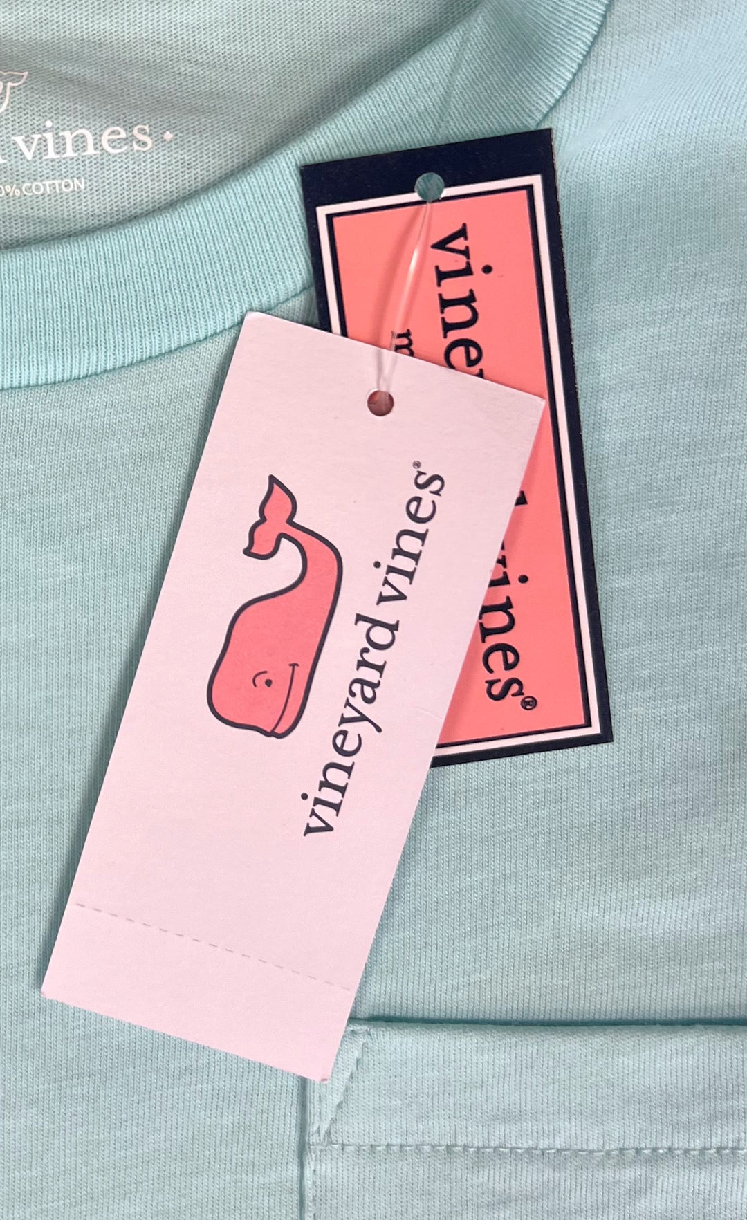 Vineyard Vines Youth's Blue Island Paradise T-Shirt Paisley Floral Whale (S01)