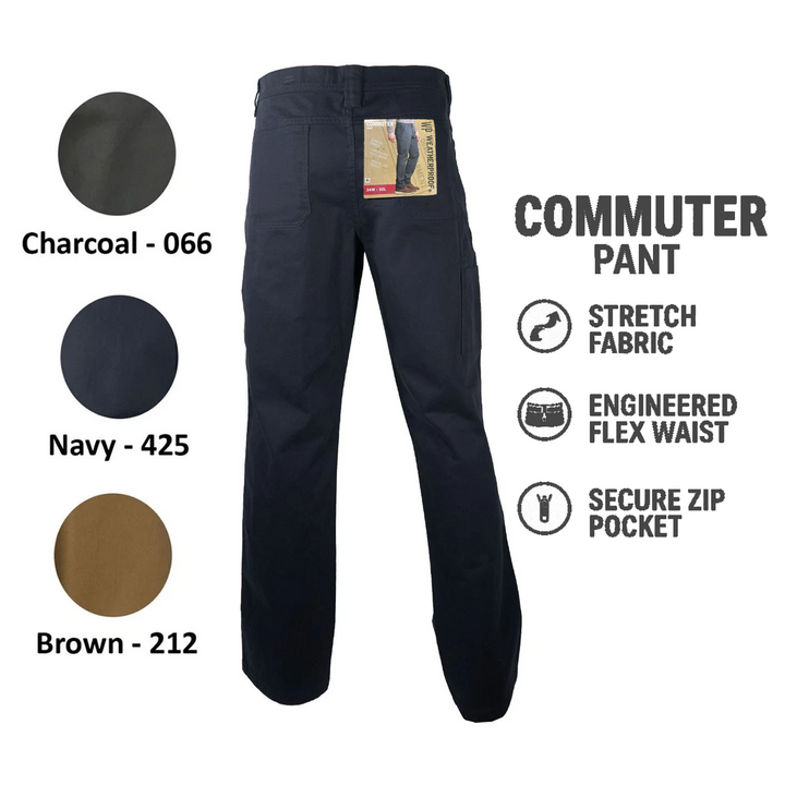 Weatherproof Men's Navy Brown Charcoal Pant Stretch Fabric The Commuter Pants