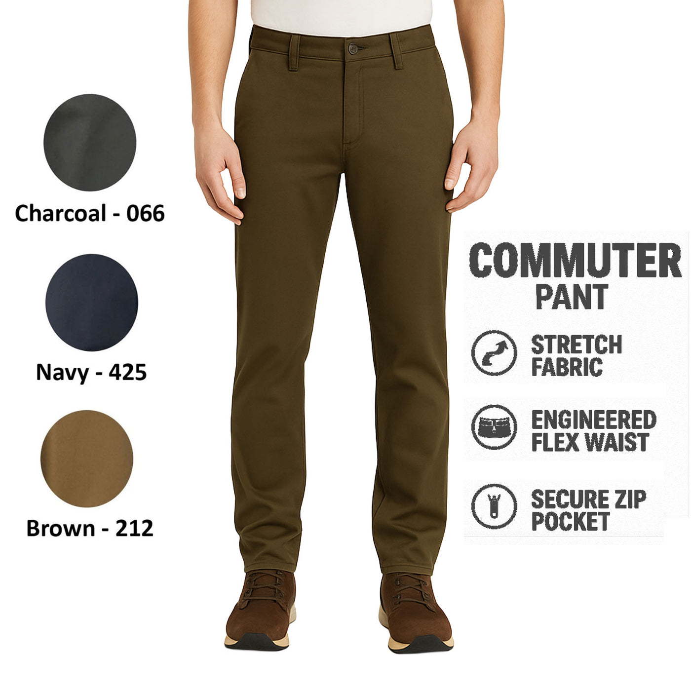 Weatherproof Men's Navy Brown Charcoal Pant Stretch Fabric The Commuter Pants