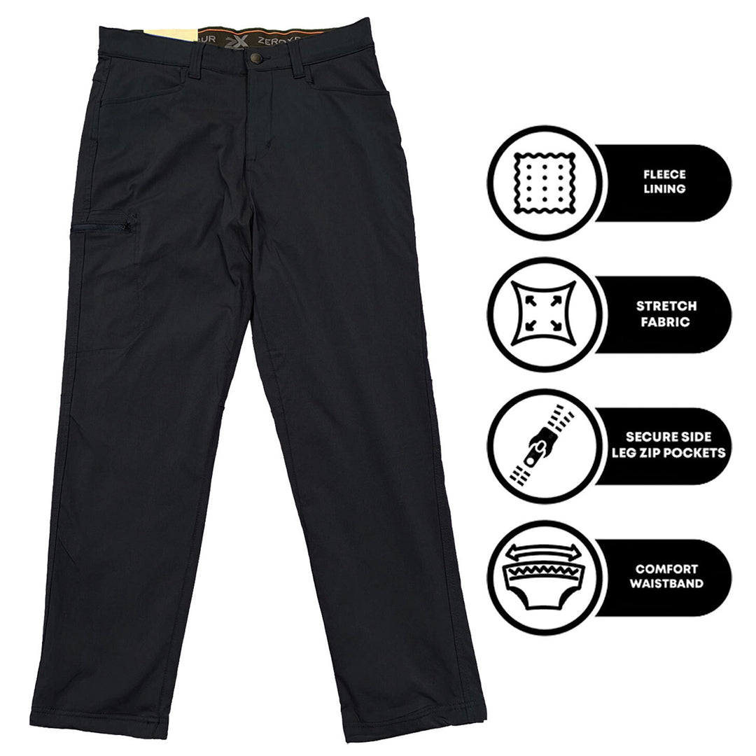 Zeroxposur Men's Black Pant Fleece-Lined Utility Stretch Zeroxposur Men's Black Pant Fleece-Lined Utility Stretch