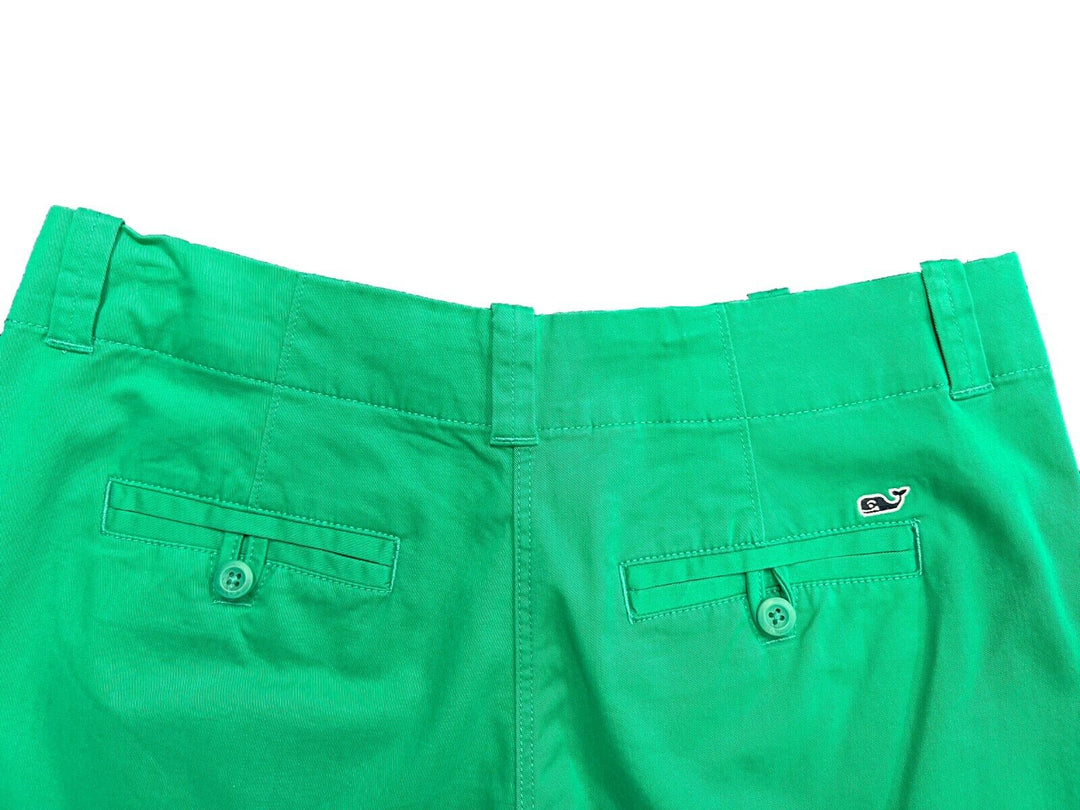 Vineyard Vines Women's Sea Swell Green Shorts Everyday Solid Pockets (S02)