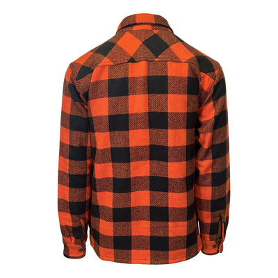 Branded Men's Orange & Black Plaid Shirt Jacket Vintage L/S (S74)