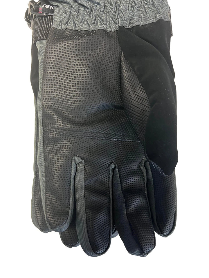 Snotek Women's Grey Pink Stitched Zip Performance Winter Ski Gloves ST118 (S03)