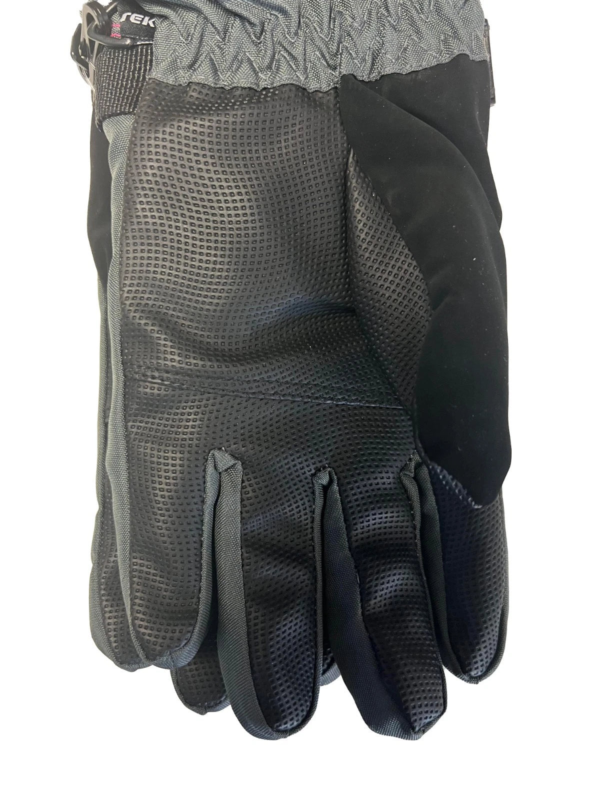 Snotek Women's Grey Pink Stitched Zip Performance Winter Ski Gloves ST118 (S03)