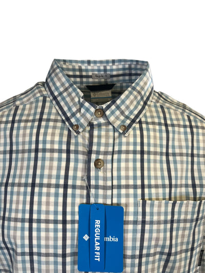Columbia Men's Ripple Blue Multi Gingham Rapid Rivers II S/S Shirt (431)