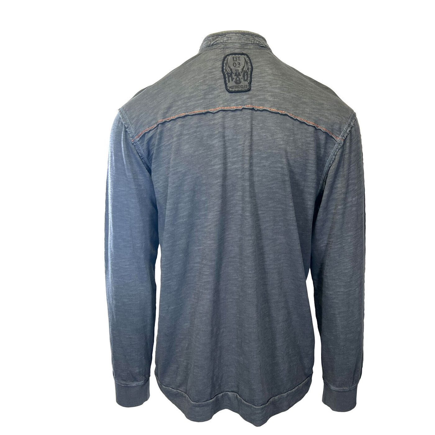 Branded Men's Grey T-Shirt Motorcycles EST.03 Long Sleeve (S98)