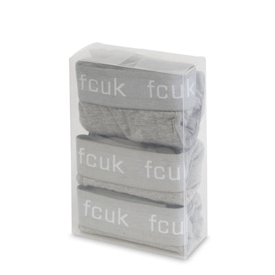 FCUK Men's Heather Grey 3 Pack Trunks