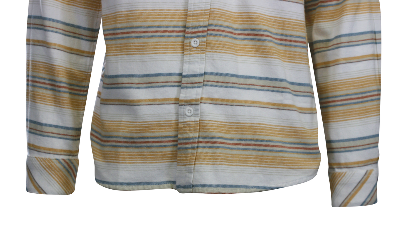 O'Neill Men's Cream Flannel Shirt Redmond Hooded Horizontal Striped (S19)