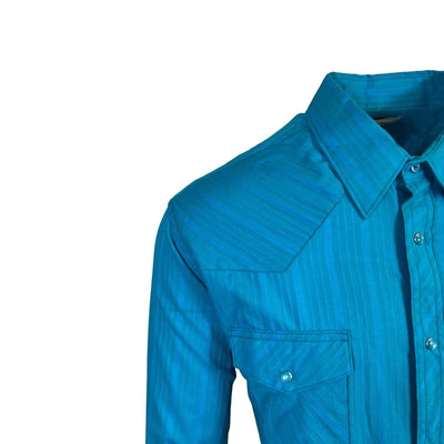 Wrangler Men's Teal Shirt Wrancher Long Sleeve Comfort (S03)