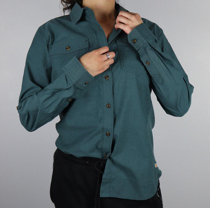 Carhartt Women's Sage Green L/S Woven Shirt (210)