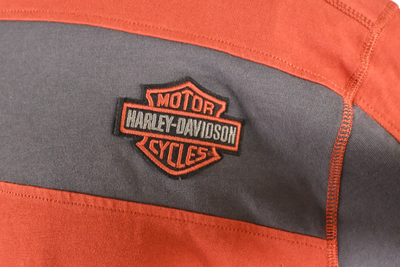 Harley-Davidson T-Shirt Red Orange Copperblock Thick L/S (S23)