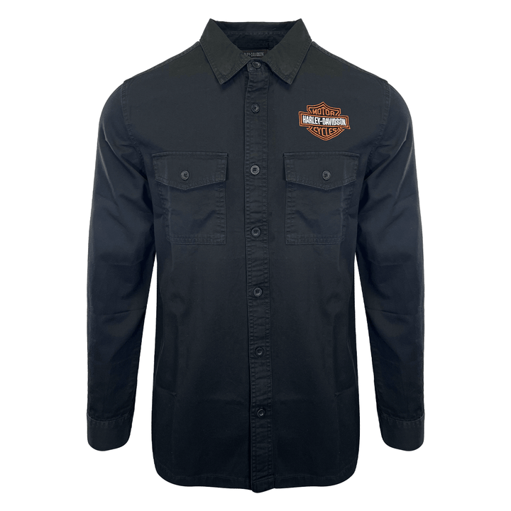 HD Branded Men's Shirt  Beauty Bar & Shield Long Sleeve (S65)