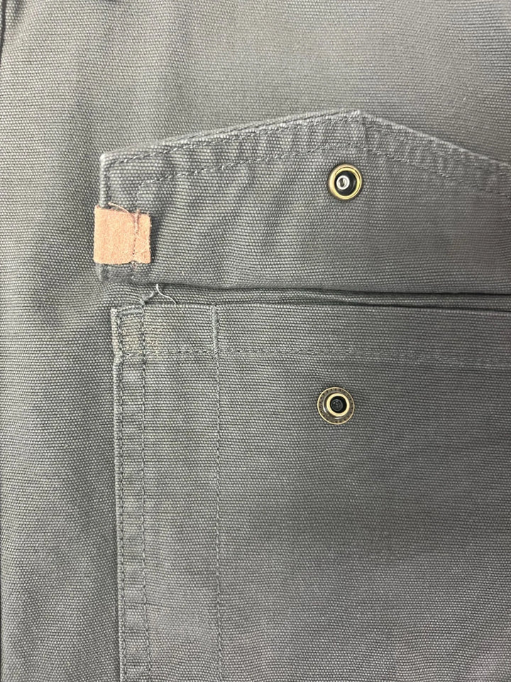 Coleman Men's Grey Jacket Fleece Lined Snap Closure Durable Canvas Shirt (S01)