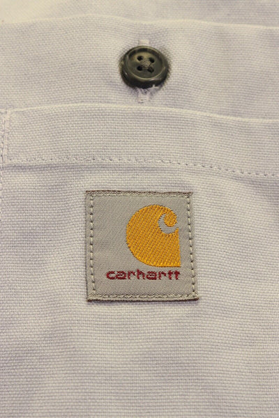 Carhartt Men's Flannel Shirt Blue Rugged Short Sleeve (222)