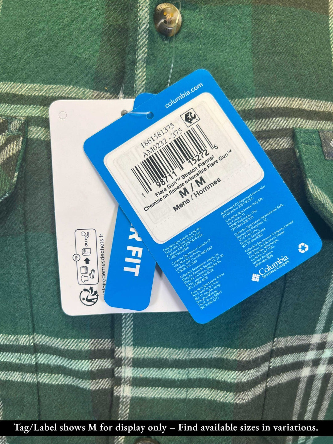 Columbia Men's Rain Forest Trails Edge Plaid Shirt Flare Gun Stretch Flannel L/S