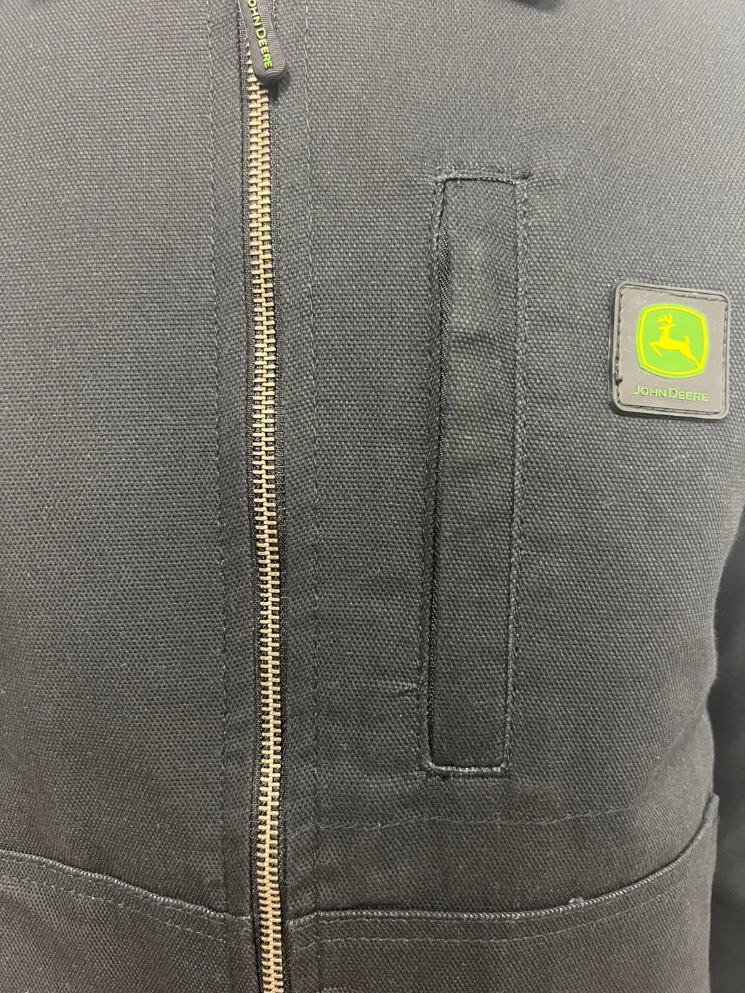 John Deere Men’s Black Jacket Light Weight Tractor Durable Tough (S02)