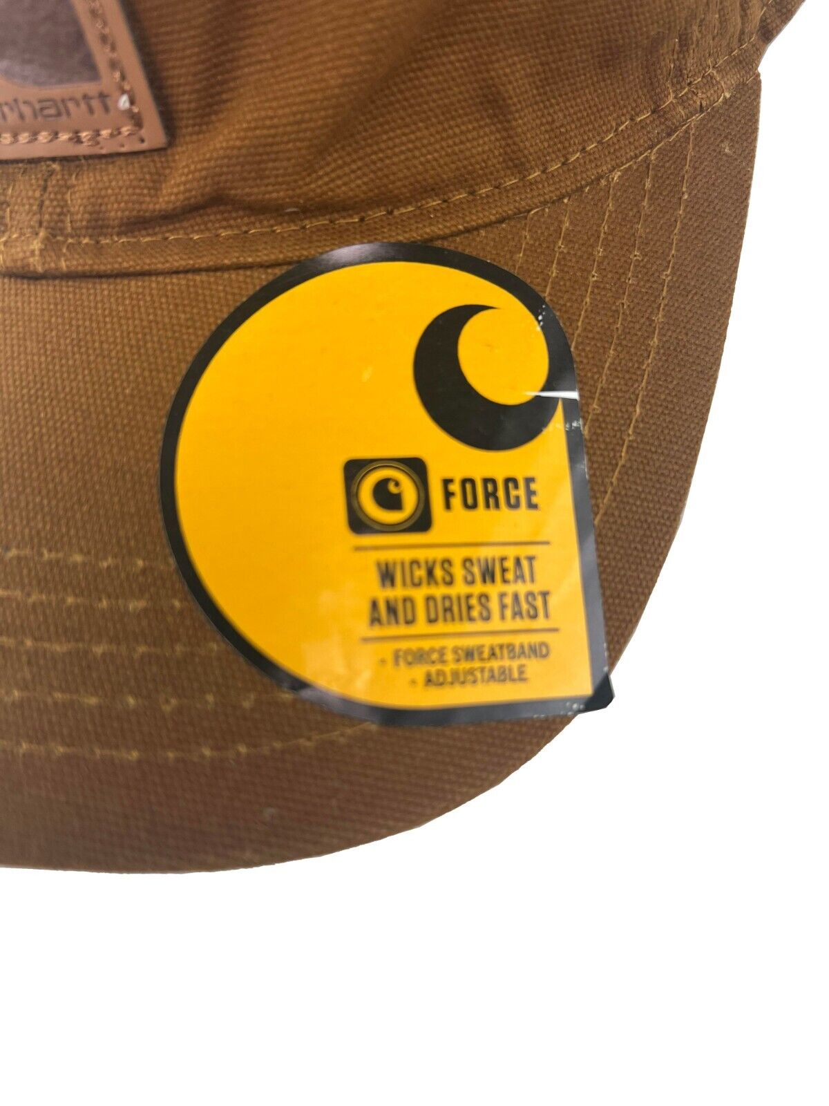 Carhartt Brown Canvas Cap FastDry Comfort Center Logo Patch (S03)