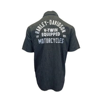 Harley-Davidson Men's Black Shirt V-Twin Equipped Striped Mechanics S/S (S70)