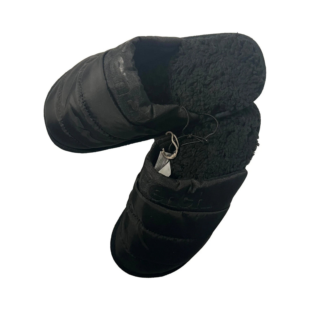 Bench Juniors Kid's Black Puffer Slippers Sherpa Quilted Slide FiberFill (S03)