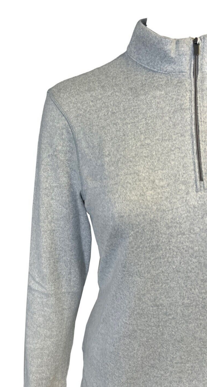 Greg Norman Women's Grey T-Shirt Bghe Heathered 1/4 Zip Mock L/S