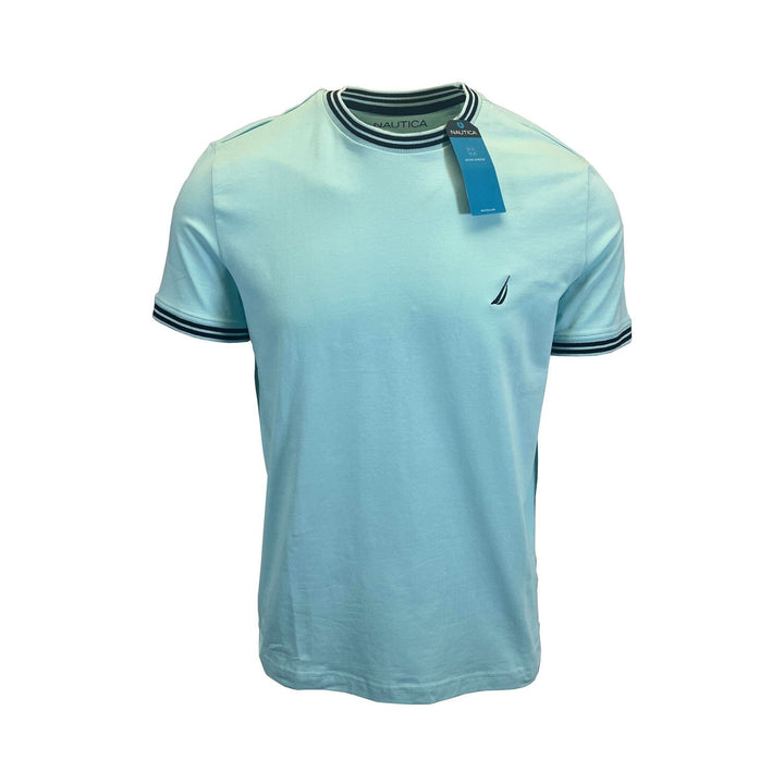 Nautica Men's T-Shirt Green Blue Performance Short Sleeve