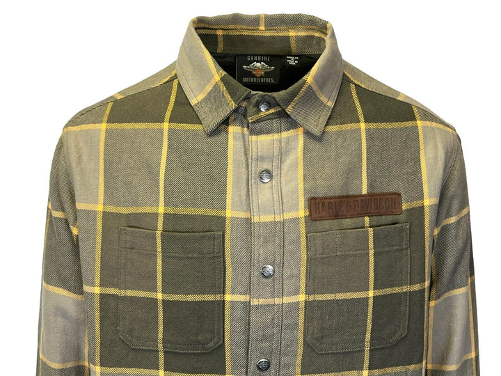 HD Branded Men's Plaid Shirt Jacket Vintage Yarn Dyed L/S Shacket (S72)