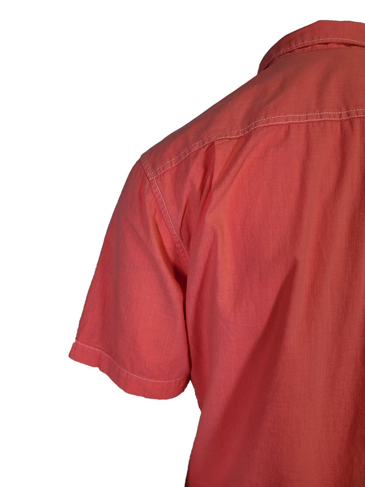 Tommy Bahama Men's Salmon Pink Shirt Logo Short Sleeve Button (S05)