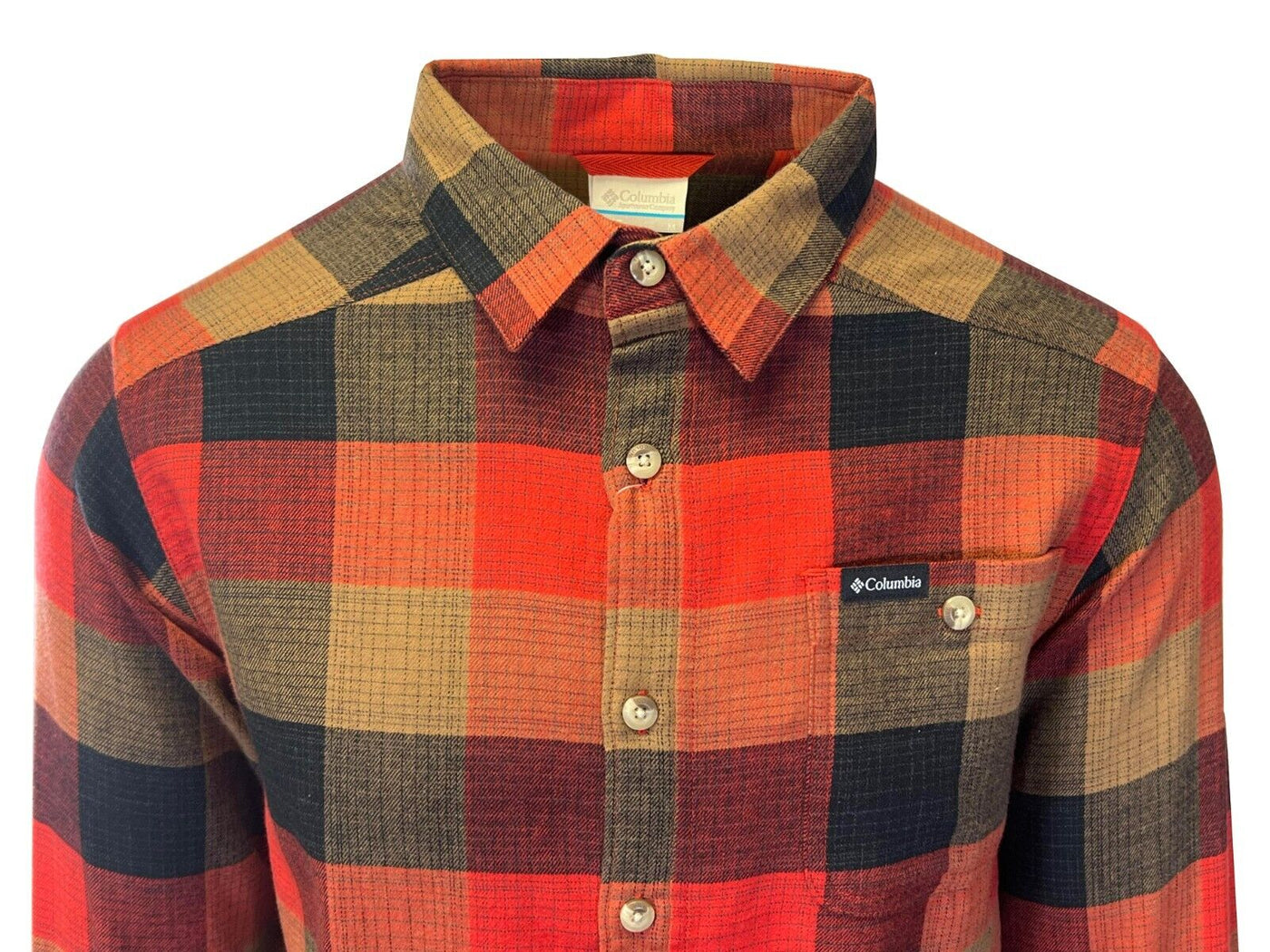 Columbia Men's Red Jasper Buffalo Check Shirt Cornell Woods Flannel L/S (698)