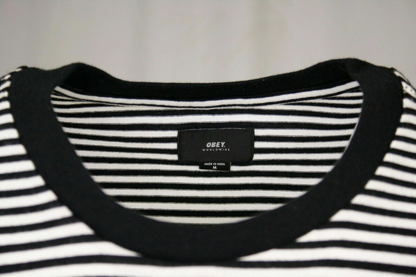 OBEY Men's Black & White Apex Striped S/S T-Shirt (S07)
