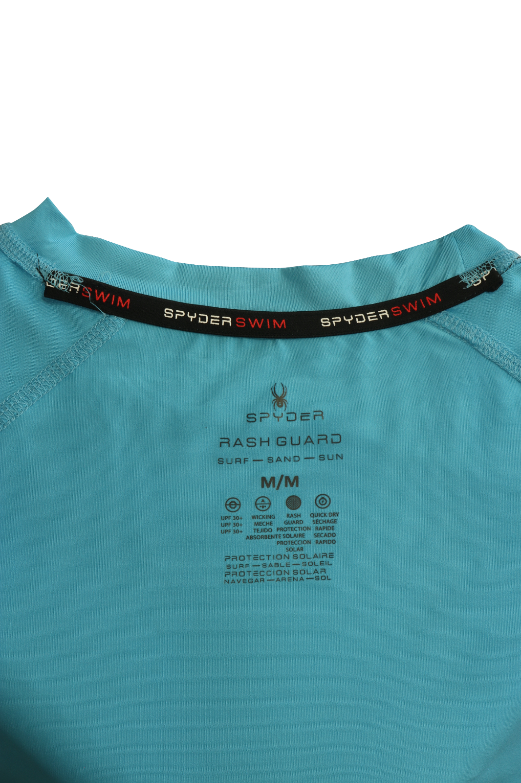 Spyder Men's T-Shirt Aqua Blue UPF30+ Rash Guard L/S (S01A)