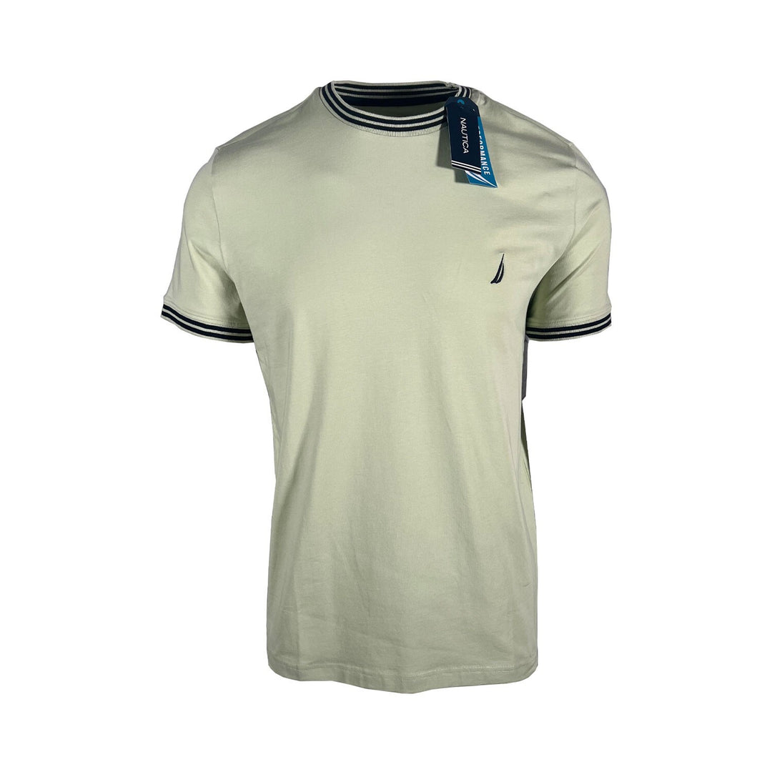 Nautica Men's T-Shirt Green Blue Performance Short Sleeve