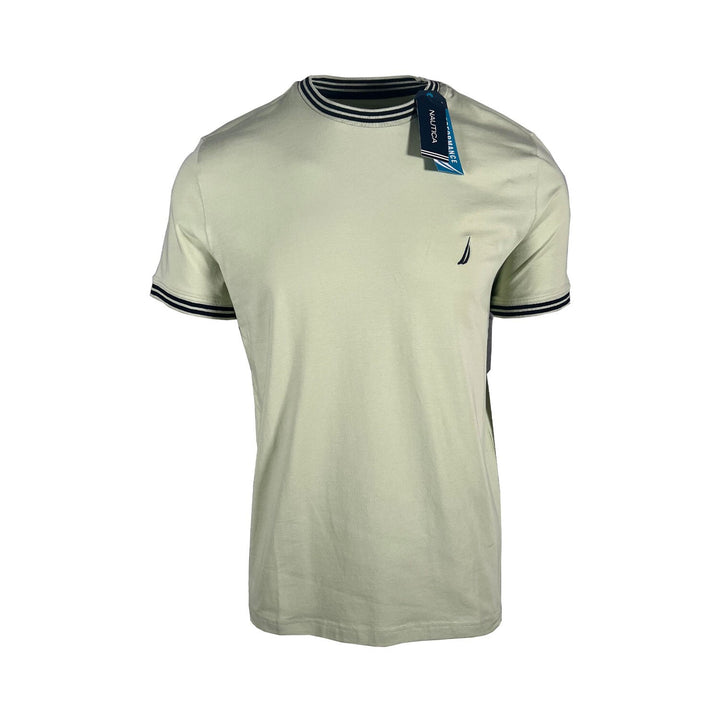 Nautica Men's T-Shirt Green Blue Performance Short Sleeve