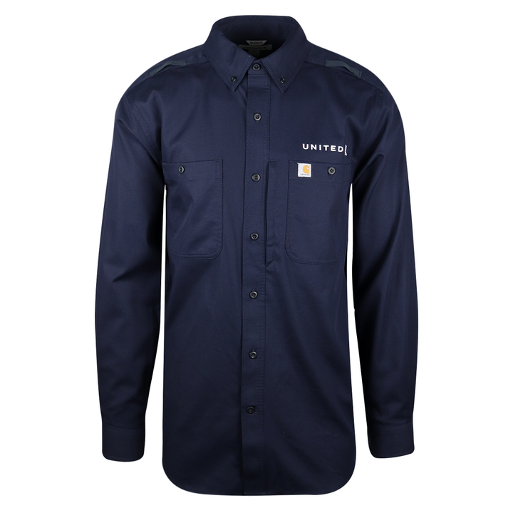 Carhartt Men's Navy United Rugged Professional Series L/S Woven Shirt (S24)