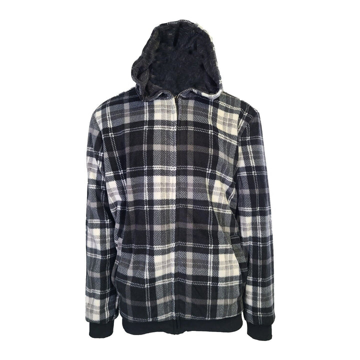Powerfix Profi Men's Anthracite Hoodie 2 in 1 Reversible Black Gray Plaid (S01)