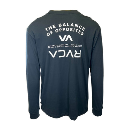 RVCA Men's Black T-Shirt The Balance Of Opposites Long Sleeve (S38)