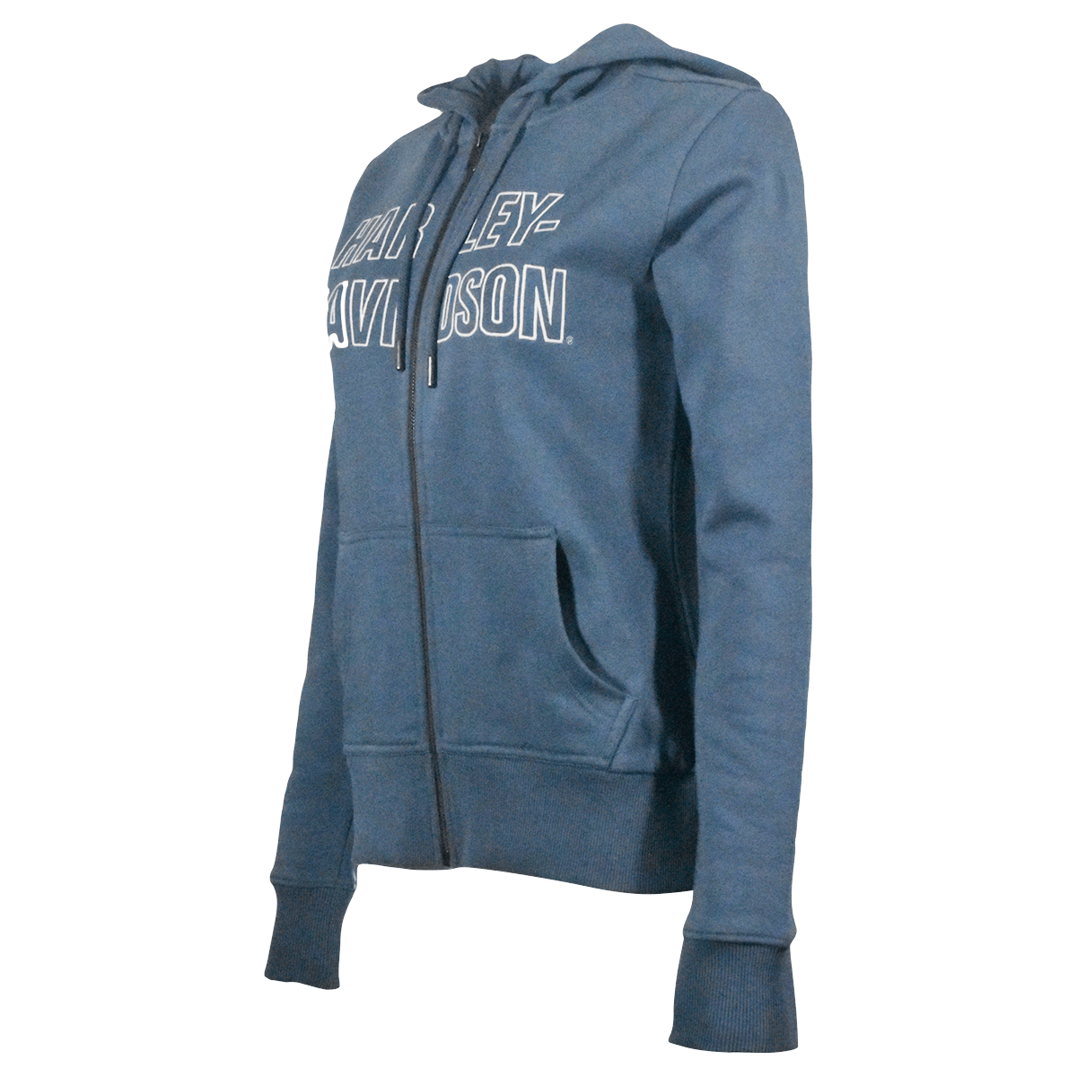 Branded  Women's Hoodie Blue Bar Font Embroidered Full Zip (S05)