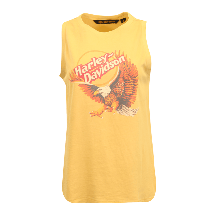 HD Branded Women's Tank Top Golden Tan Printed Eagle Muscle (S08)
